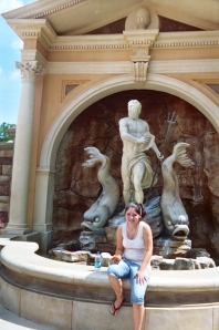 Here we are making a wish at the fountain thing.. umm... the....the Trevi Fountain (ah... the wonders of Google...)